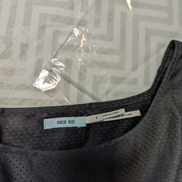 Urban Outfitters Kimchi Blue Silk Cotton Blend Fitted Dress | Black | Size 2 - Picture 4 of 5